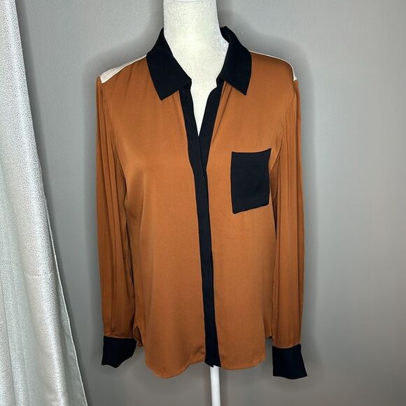 Diane Von Furstenberg Silk Blouse fall size 8 - Picture 5 of 12
